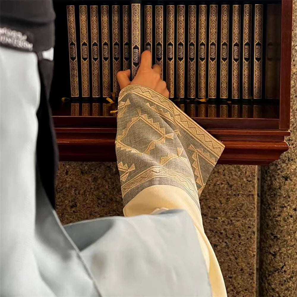 Tribal Apricot Open Abaya