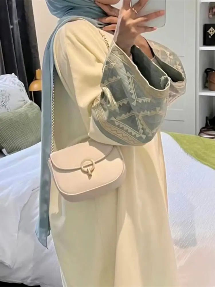 Tribal Apricot Open Abaya