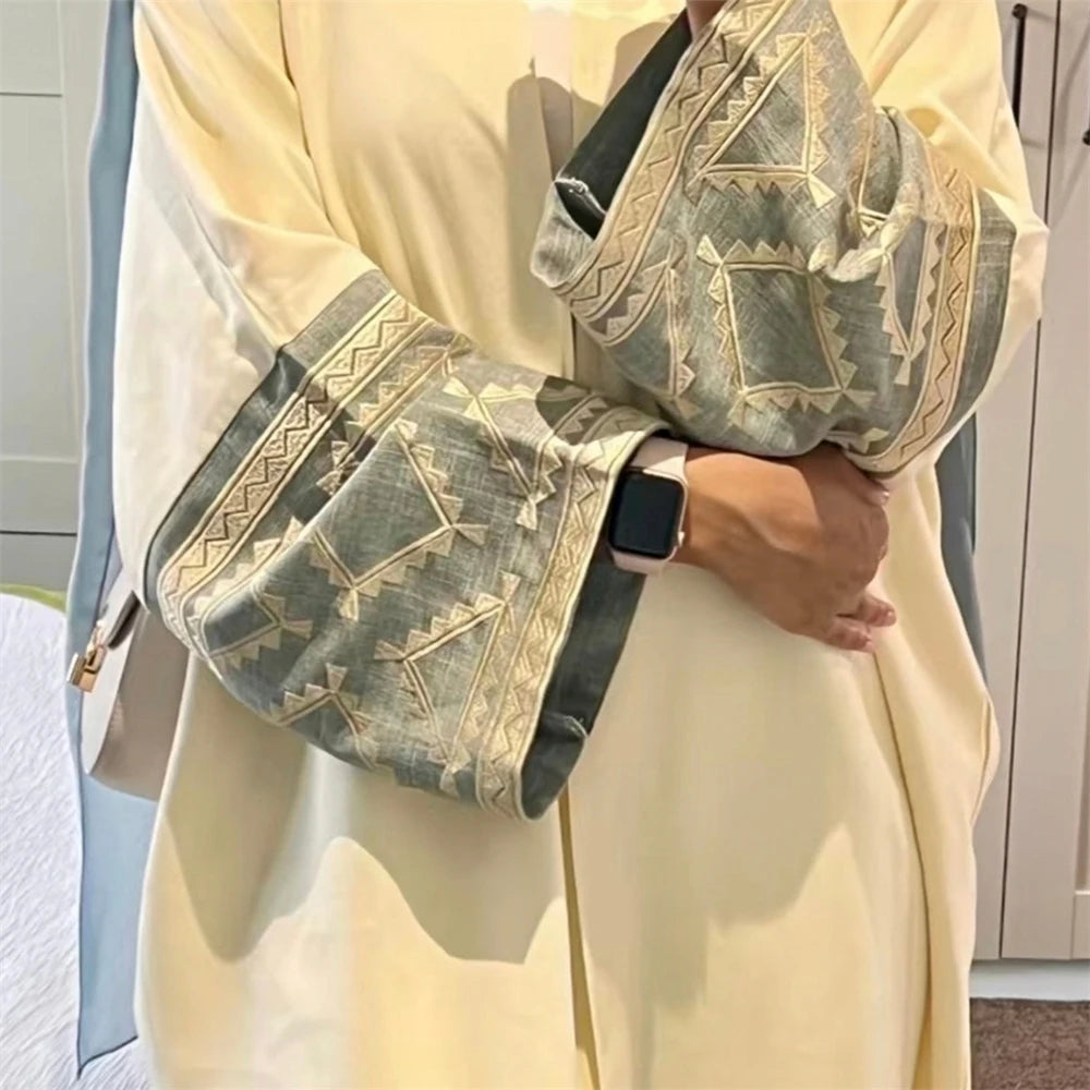 Tribal Apricot Open Abaya