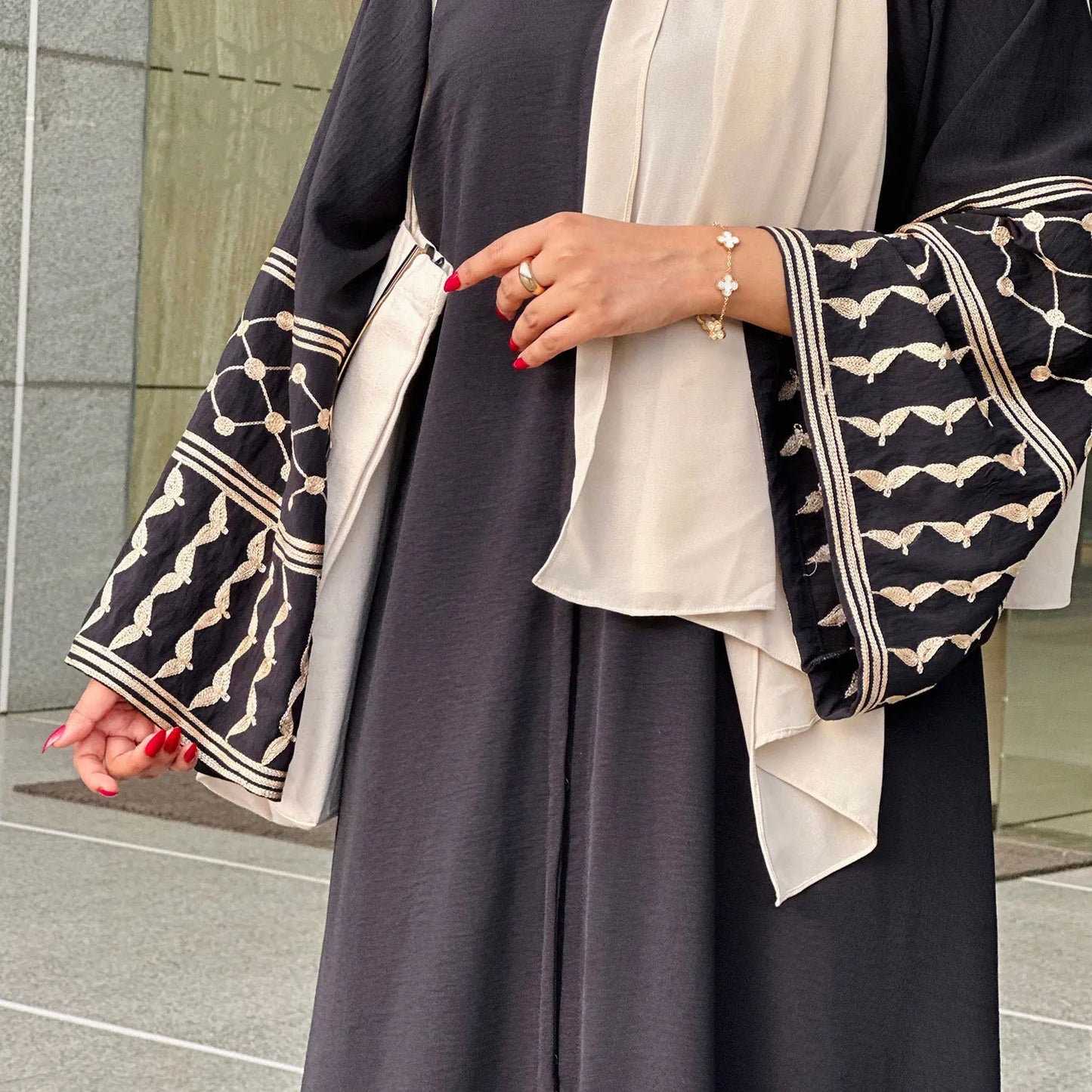 Al-Hurra Black - Palestine Collection Abaya