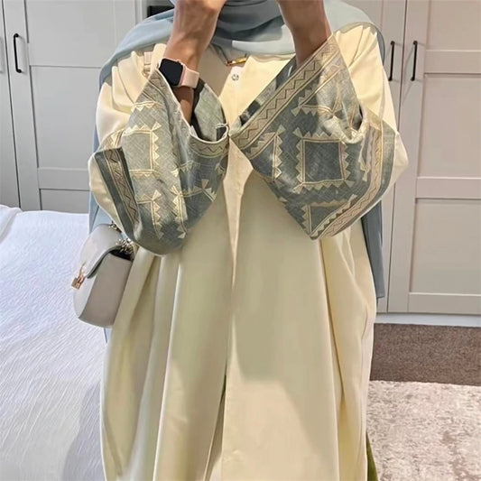 Tribal Apricot Open Abaya